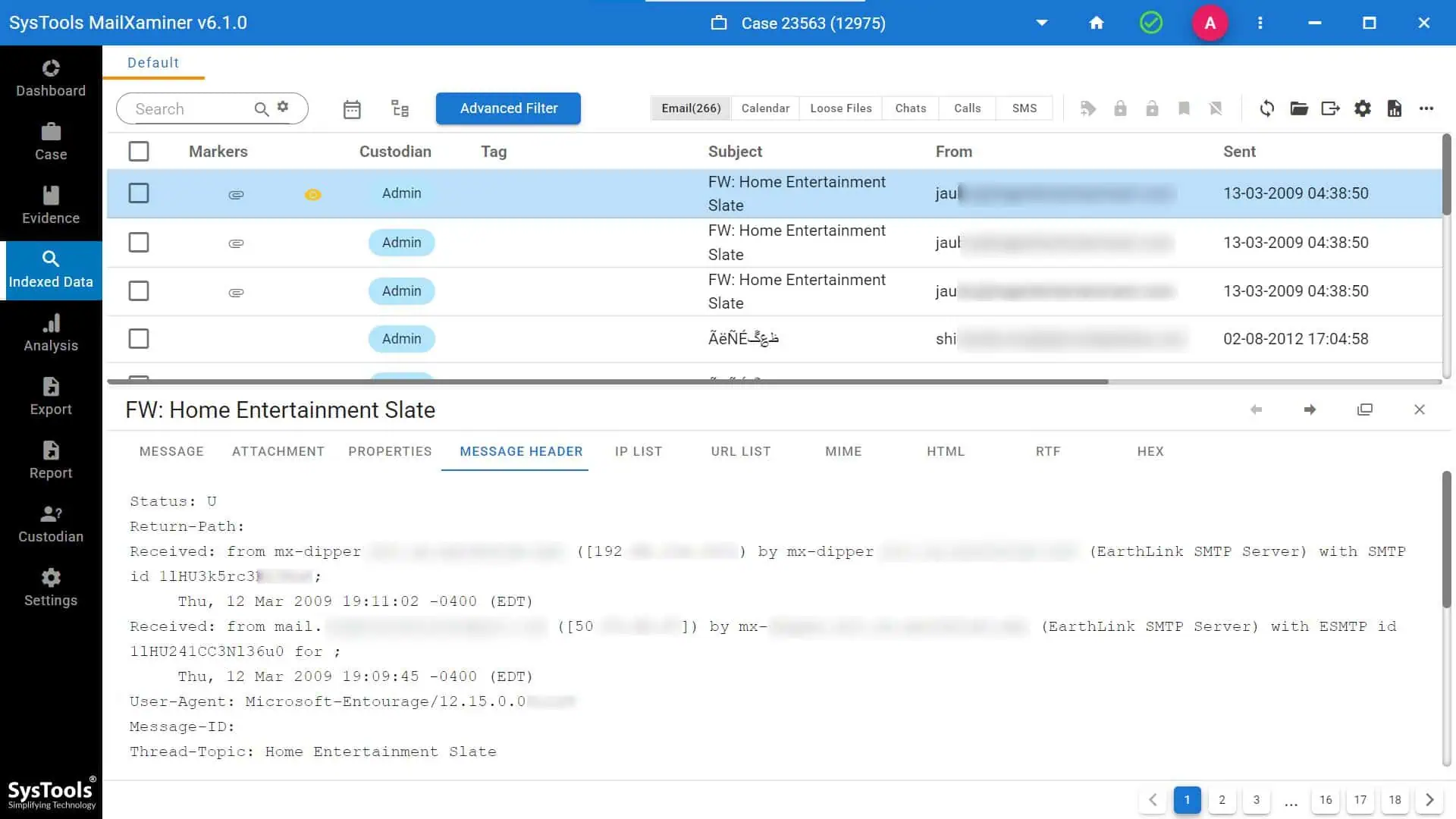 analyze Outlook email header