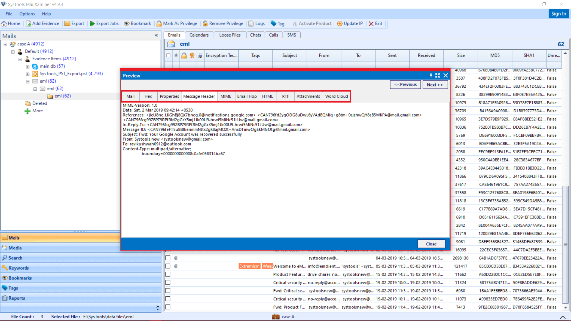 Windows Live Mail Forensics