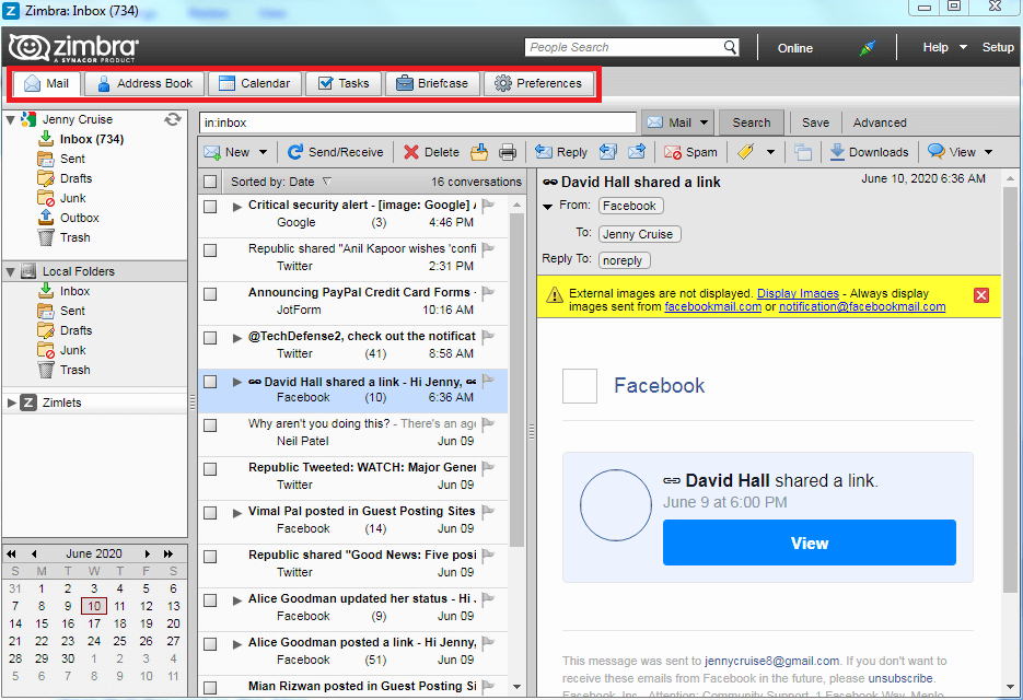 Zimbra Emails Forensics Examination