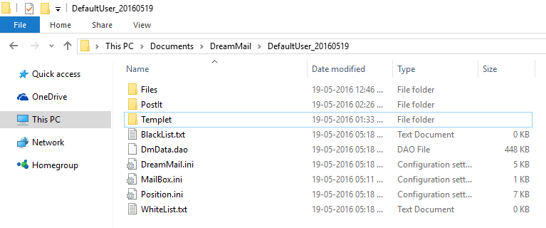 User Data Folder