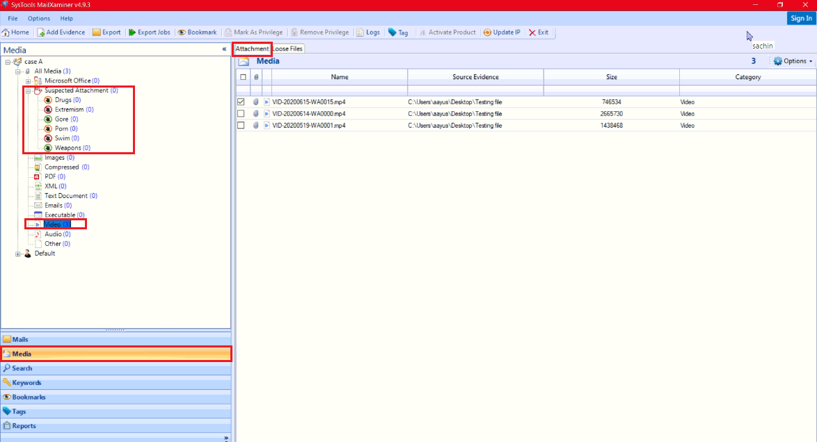 Examine Video Attachment