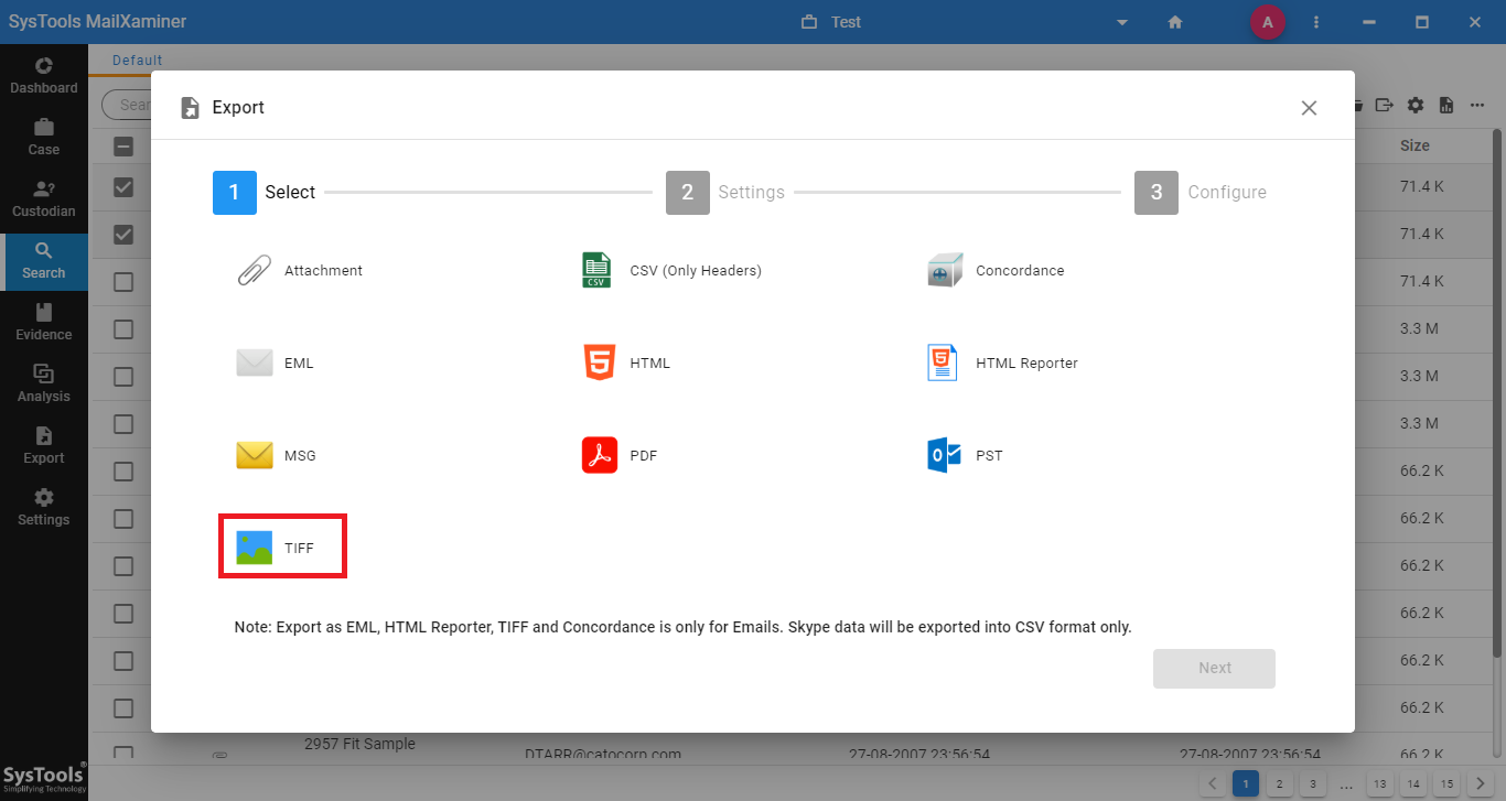 export tiff file format