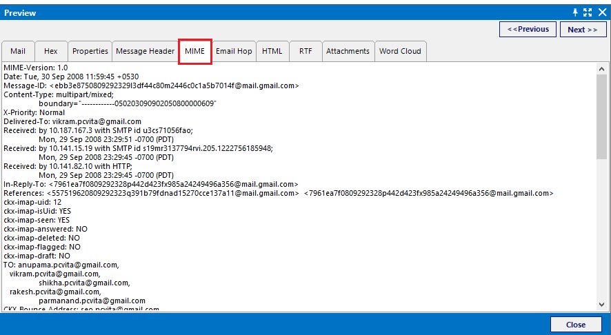 MIME-Version for Netscape Forensics