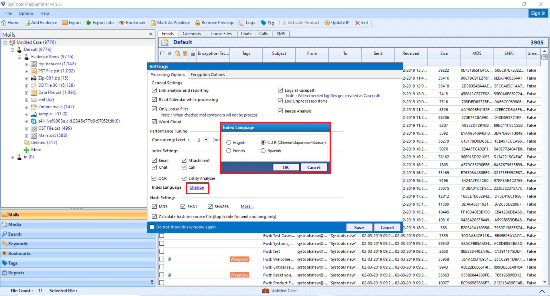 Search Index Languages