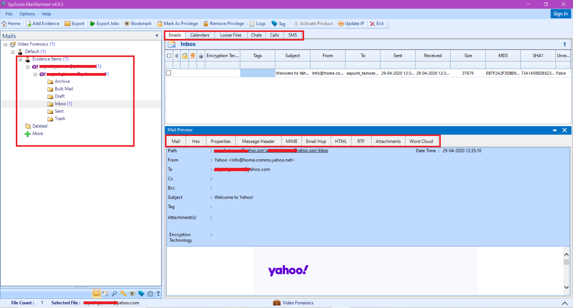 Complete Yahoo Email Forensics