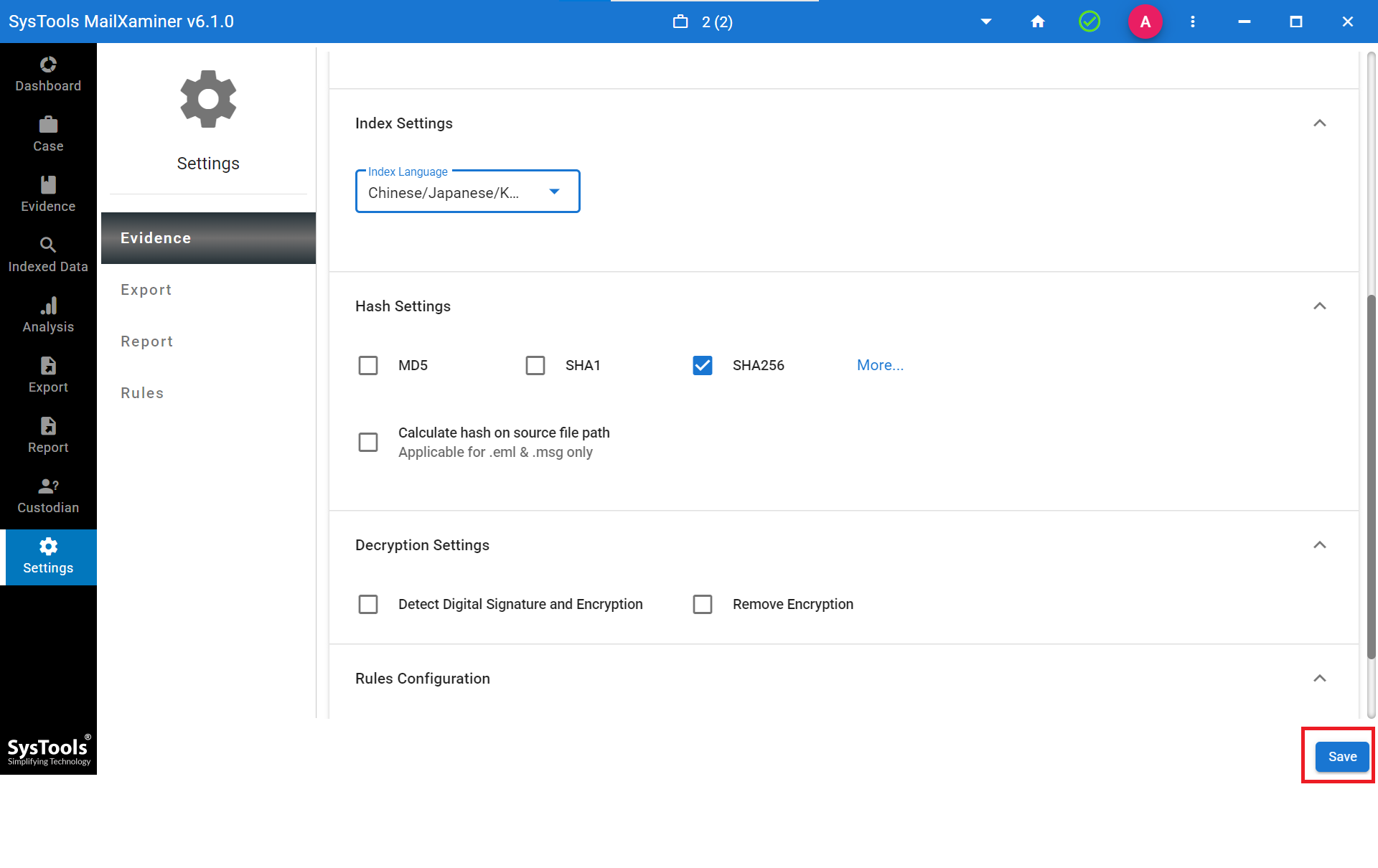 search index language