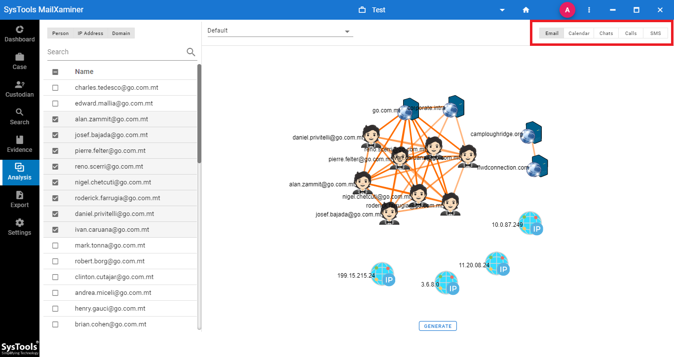 view relations between the users