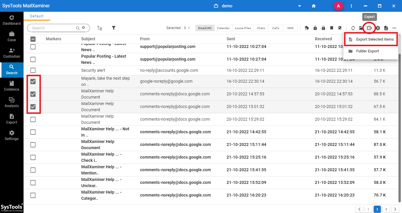 Gmail Evidence Export