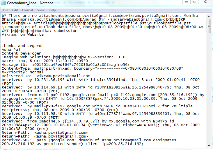 Concordance DAT File Format