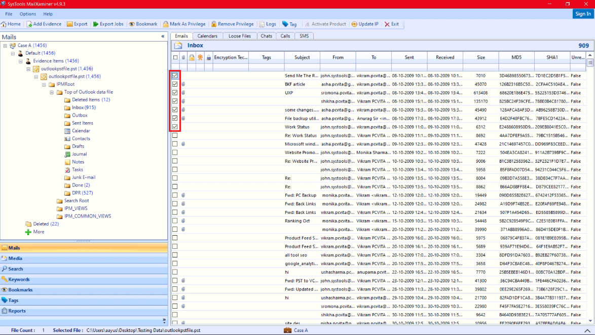 Selective Outlook PST File into EML Format