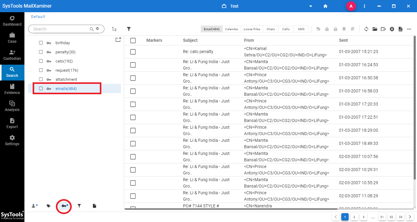 extract results with keywords in Outlook