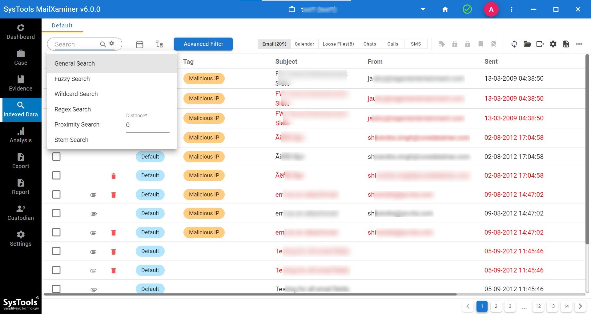 general search for apple mail analysis