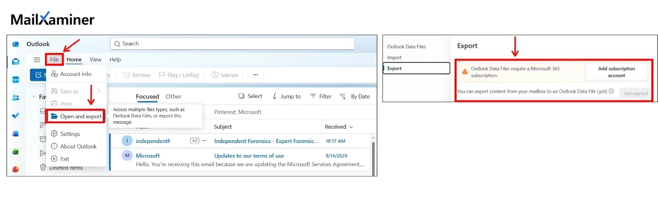 export Office 365 mailbox to PST