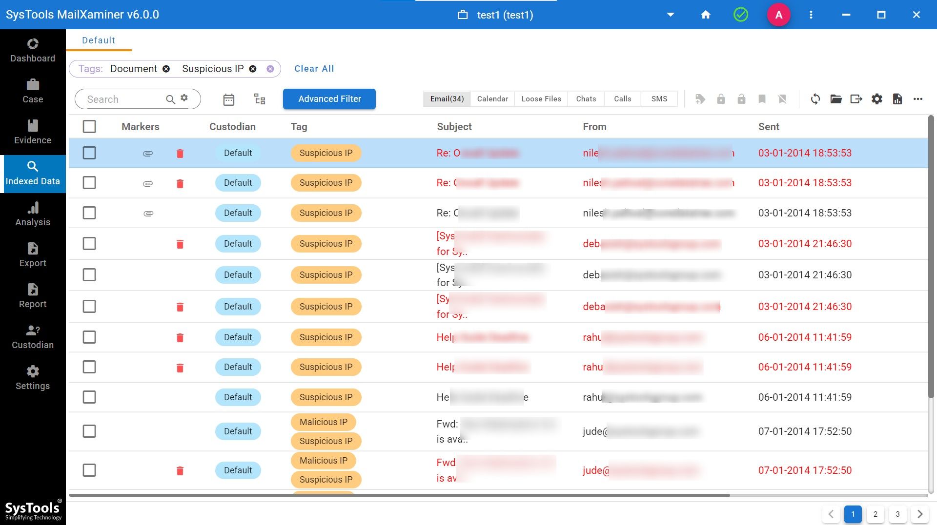 boolean list emails