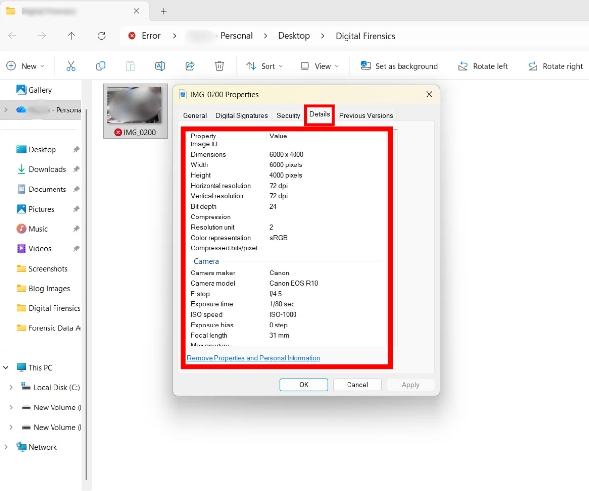 How to view latitude and longitude of an image