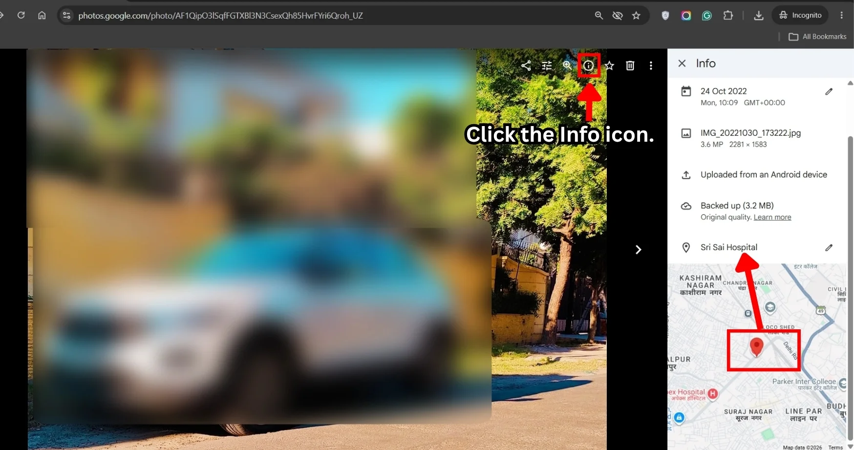 Check Photo Location in Google Photos
