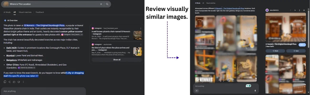 How to find location of an image through Google Search by Image