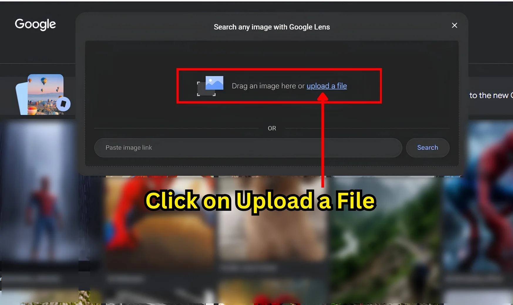 Search through images on Google