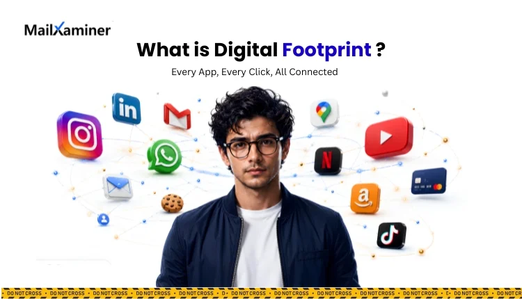 What is digital footprint person with data trails online activity