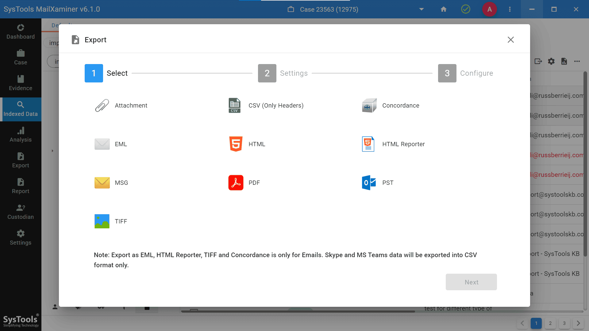 Select File Format