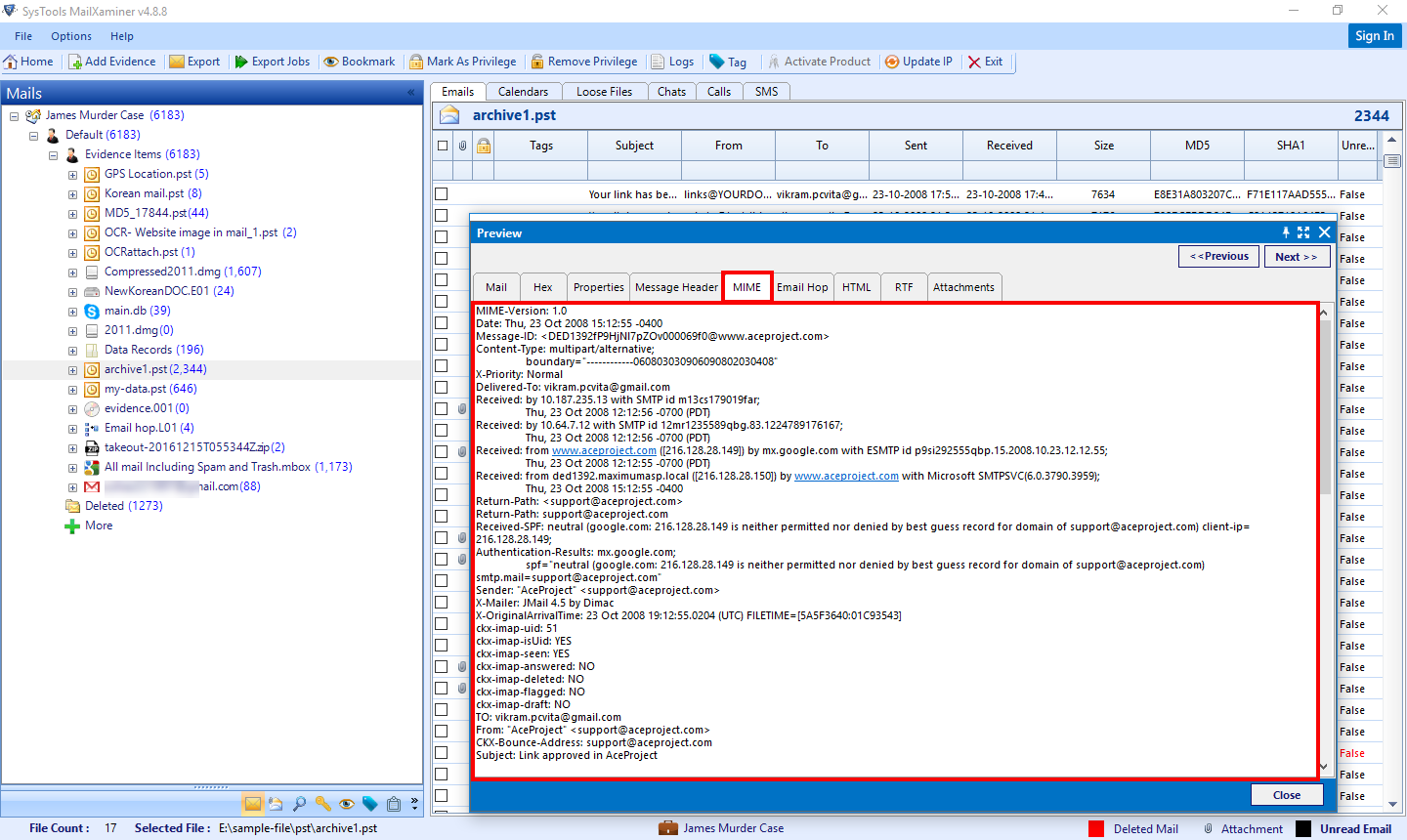 MIME Header Analyzer