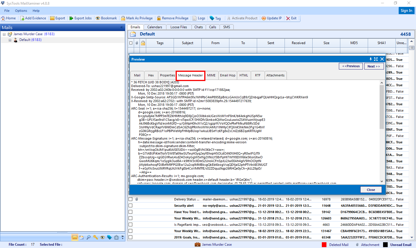 Spam Email Analysis Tool to Inspect & Analyze Spam Email Headers